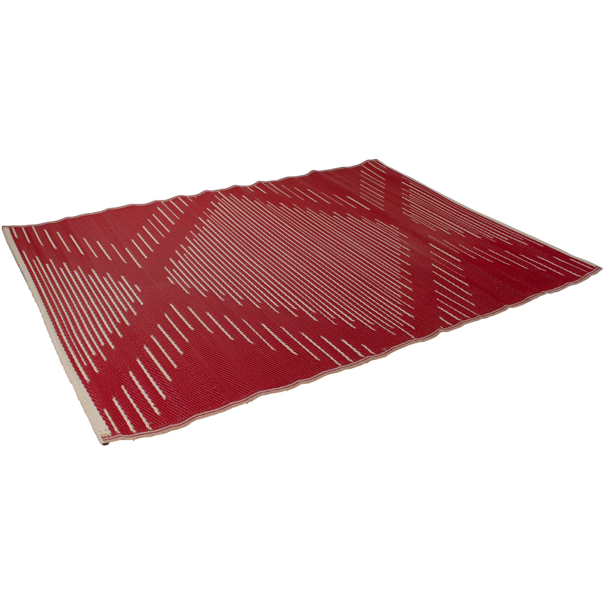 Red & Beige Tribal Outdoor Area Rug, 4ft. x 6ft.
